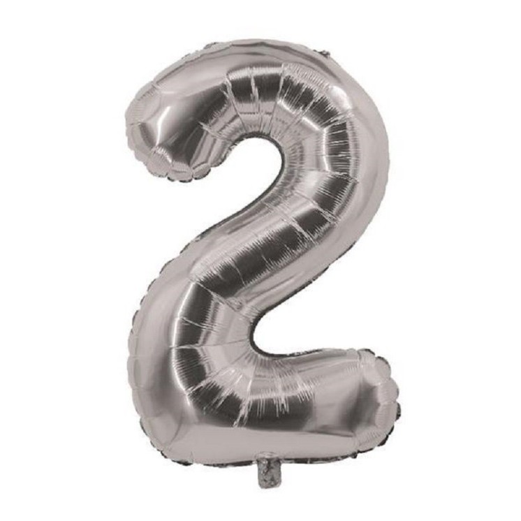 Ballon chiffre Argent 80/85cms (gonflable à helium) Mylar