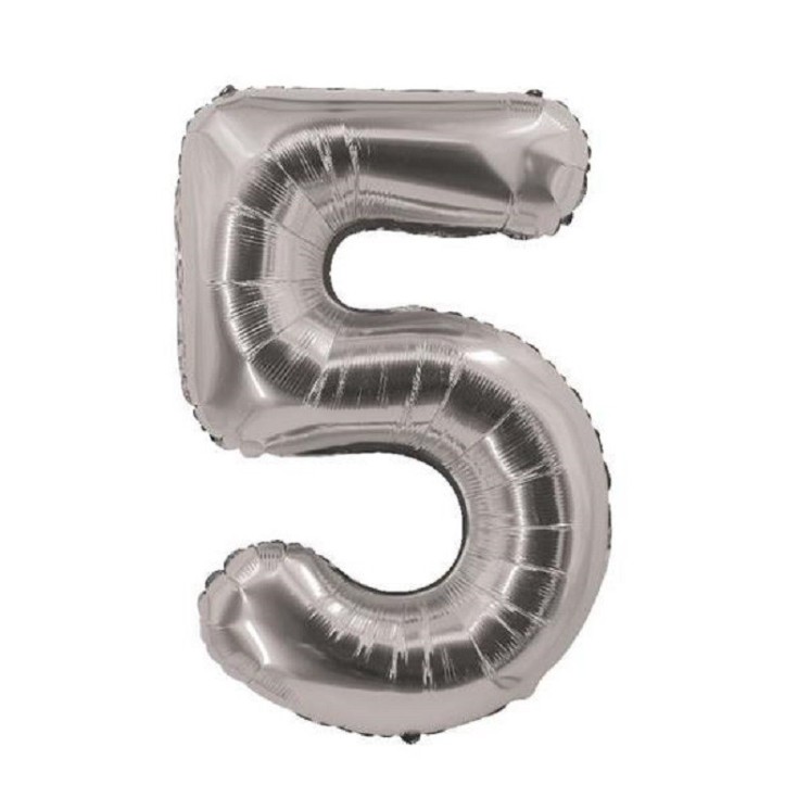 Ballon chiffre Argent 80/85cms (gonflable à helium) Mylar