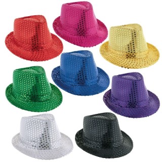 Chapeau Borsalino couleur à Sequins paillettes (8 coloris)