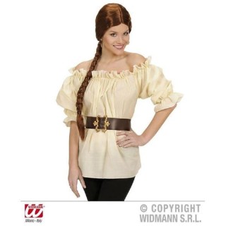 Chemisier beige cow girl, Farwest, Western, Médiéval, (taille M)