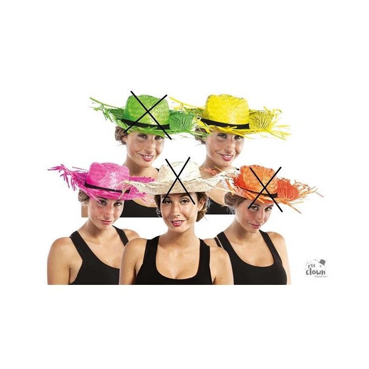 Chapeau Caraïbe couleur (paille)(coloris aléatoire)