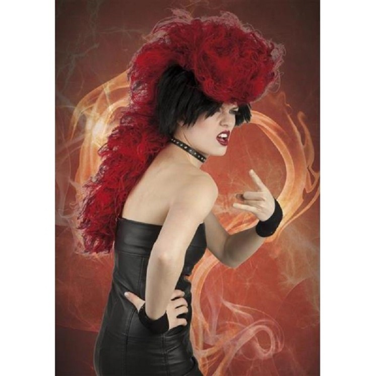 Perruque de Diablesse d'Halloween, Punk, Gothic
