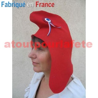 Bonnet Phrygien, chapeau révolutionnaire (Fabrication Française)(feutrine)