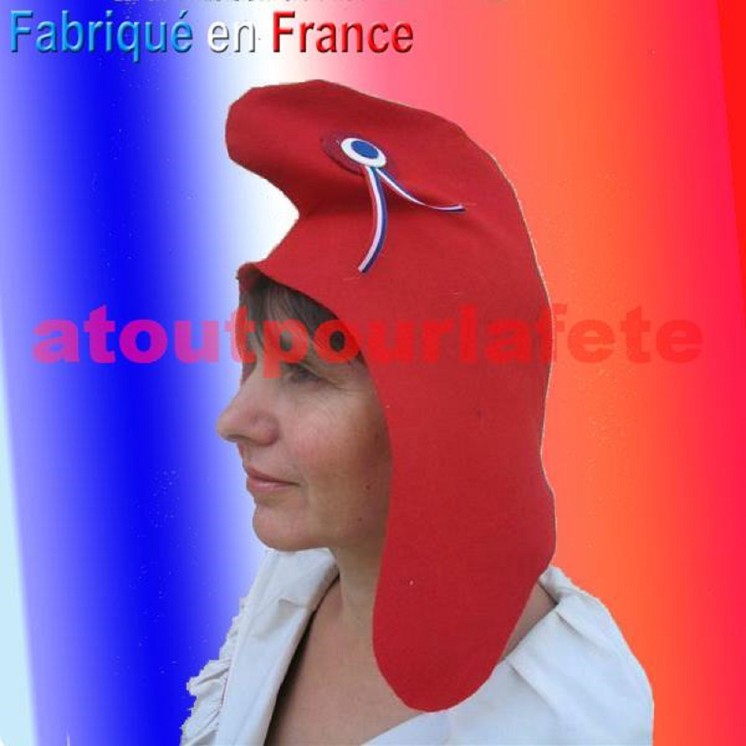 Bonnet Phrygien, chapeau révolutionnaire (Fabrication Française)(feutrine)