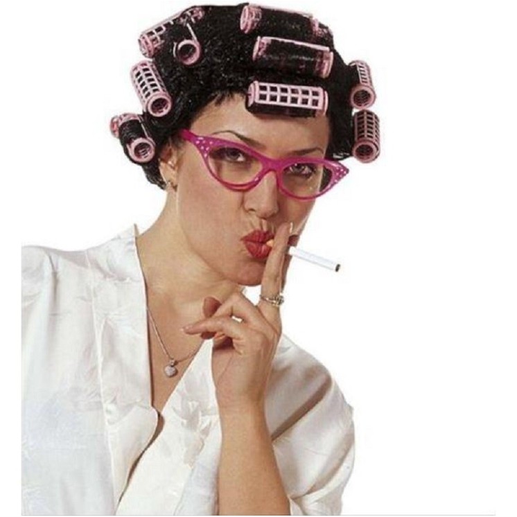 Perruque de Ménagère avec bigoudis