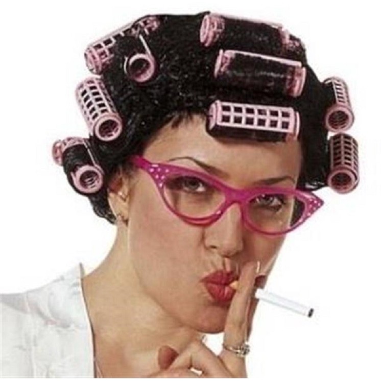 Perruque de Ménagère avec bigoudis