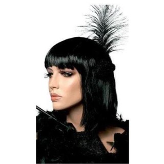 Perruque Charleston brune, mi longue a frange