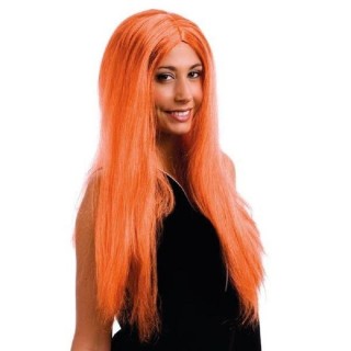 Perruque femme longue 60cm, raide, sans frange (Roux ou chatain)