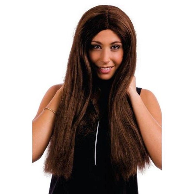 Perruque femme longue 60cm, raide, sans frange (Roux ou chatain)