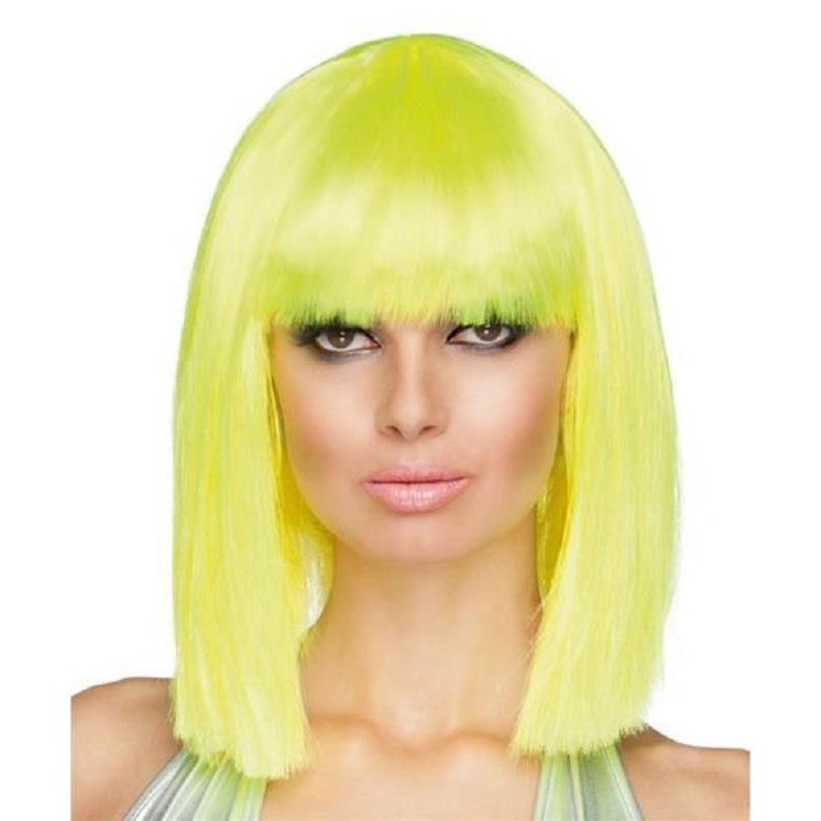 Perruque Disco Néon Fluo Jaune