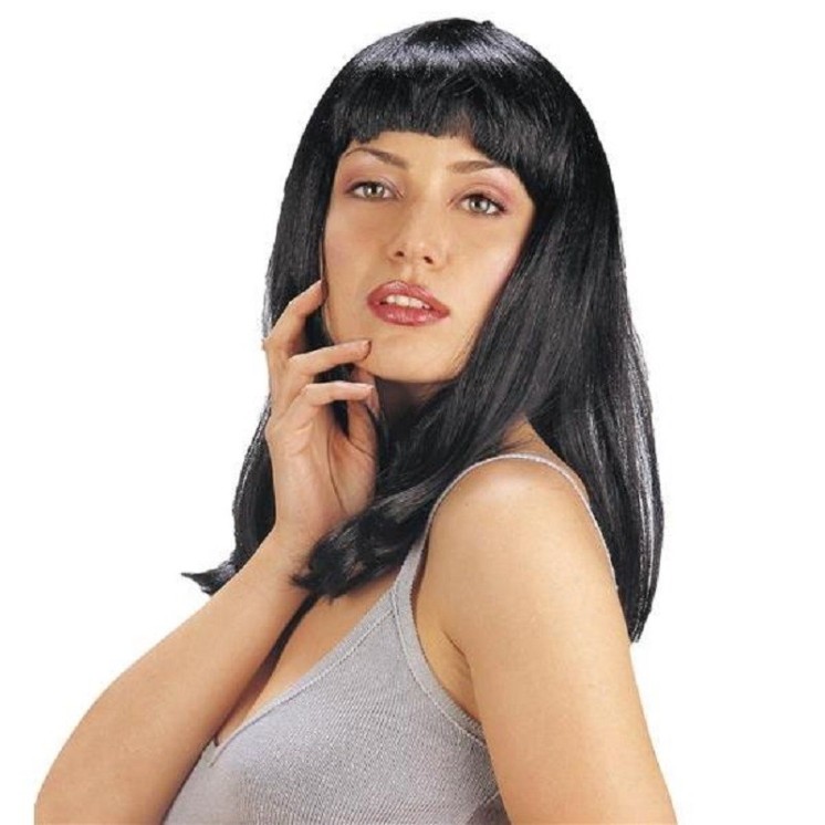 Perruque Disco (coupe mi longue a frange) (blonde ou brune)