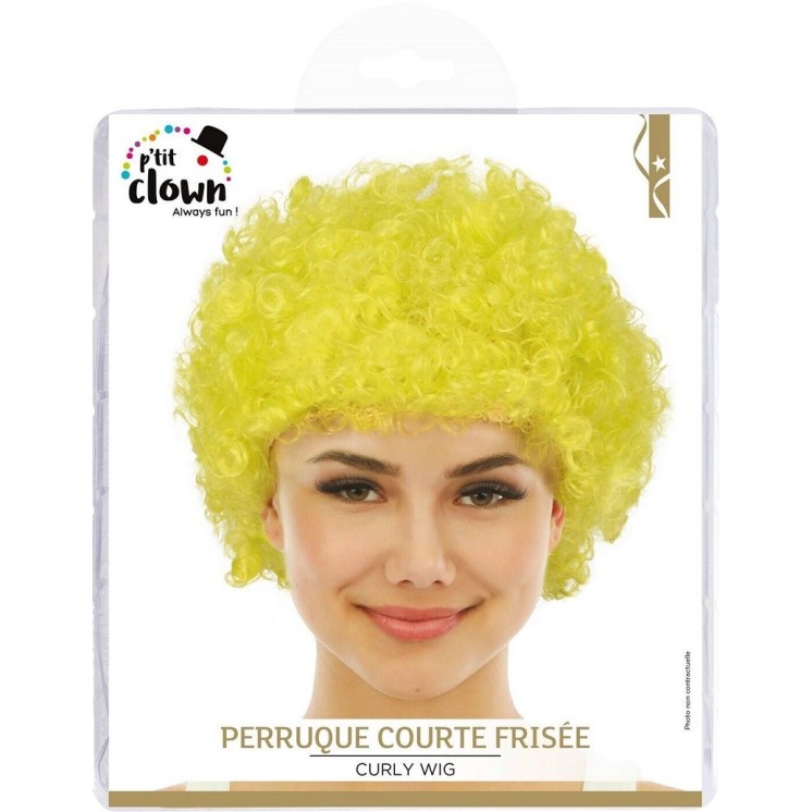 Perruque courte frisée  pour déguisement de clown