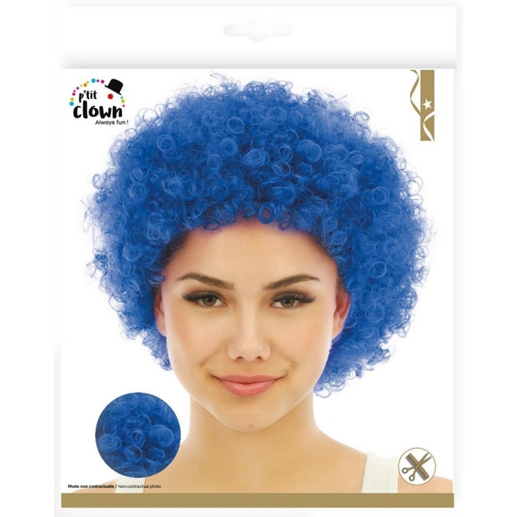 Perruque courte frisée  pour déguisement de clown