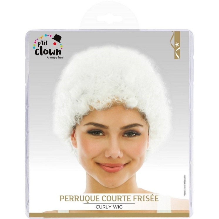 Perruque courte frisée  pour déguisement de clown