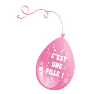 10 Ballons Baby Shower rose (c'est une fille)