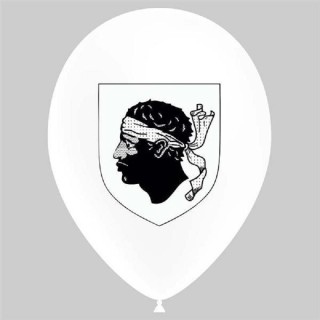 Pochette de 25 Ballons Ø30cm "Blason Corse" (Imprimé 1 face)