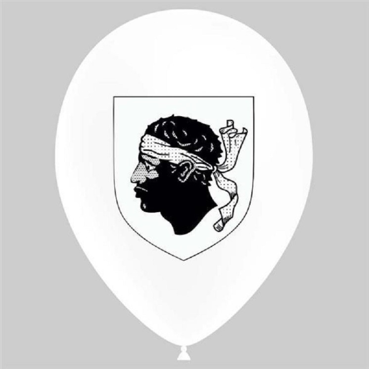 Pochette de 25 Ballons Ø30cm "Blason Corse" (Imprimé 1 face)