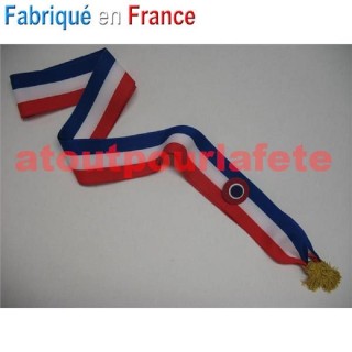 Echarpe de Maire 110mm (ruban tricolore veritable)