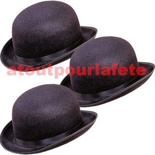 Lot de CHAPEAUX MELON NOIR ENFANT pas cher