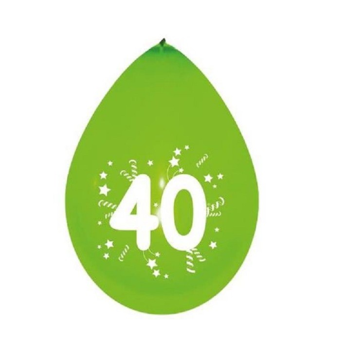 Sachet de 10 Ballons Jubilé "40"  25cms couleur assorties