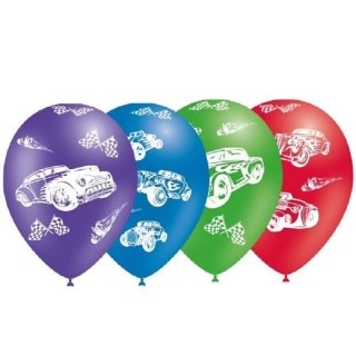 8 Ballons Ø30cm "Voiture" (impression tout autour)(latex)