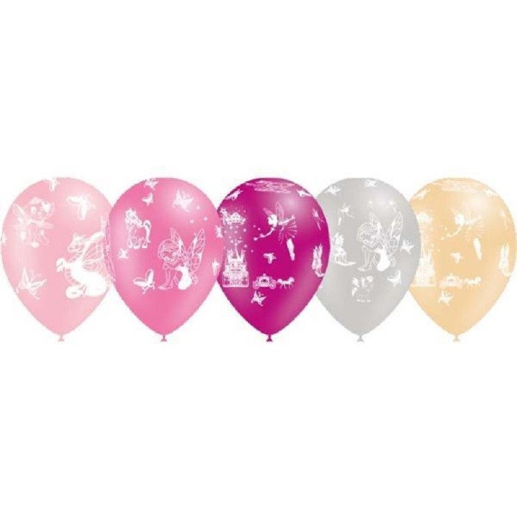8 Ballons Ø30cm "Fée" (impression tout autour) (latex)