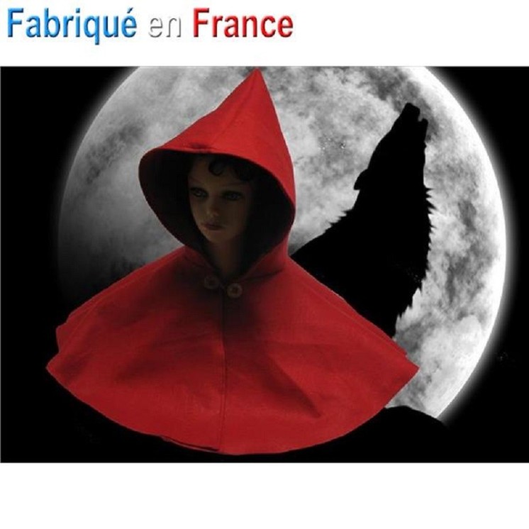 Cape de Chaperon rouge avec capuche