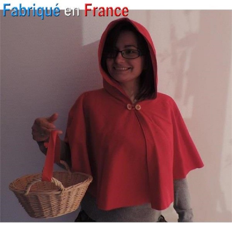 Cape de Chaperon rouge avec capuche