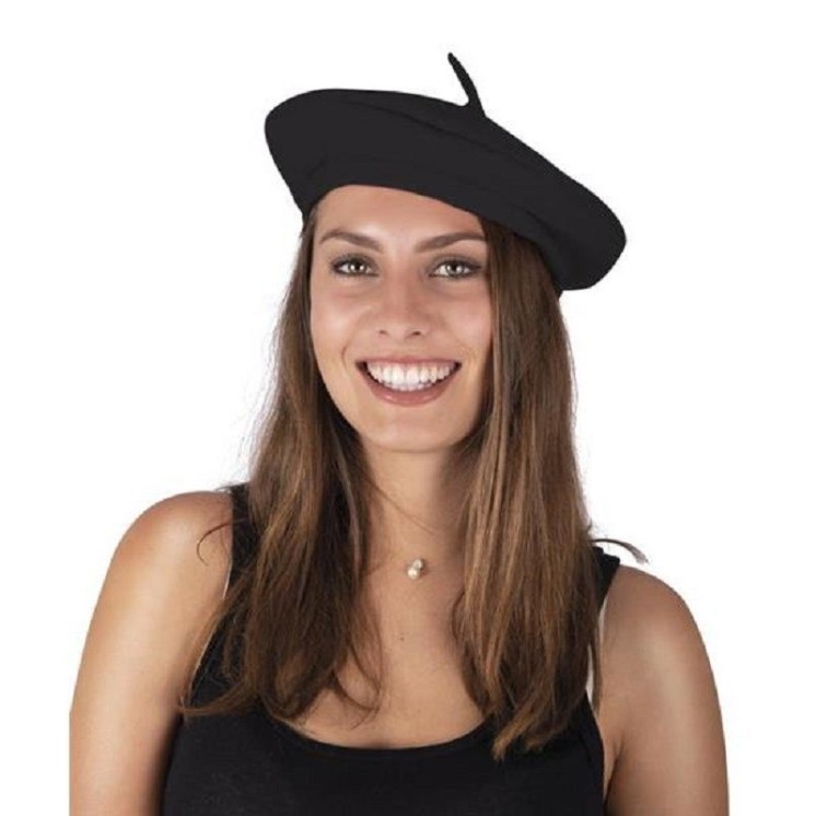 Beret Français, Béret basque en laine pour Feria, soirée Basque, ou soirée deguisée (2 coloris au choix)