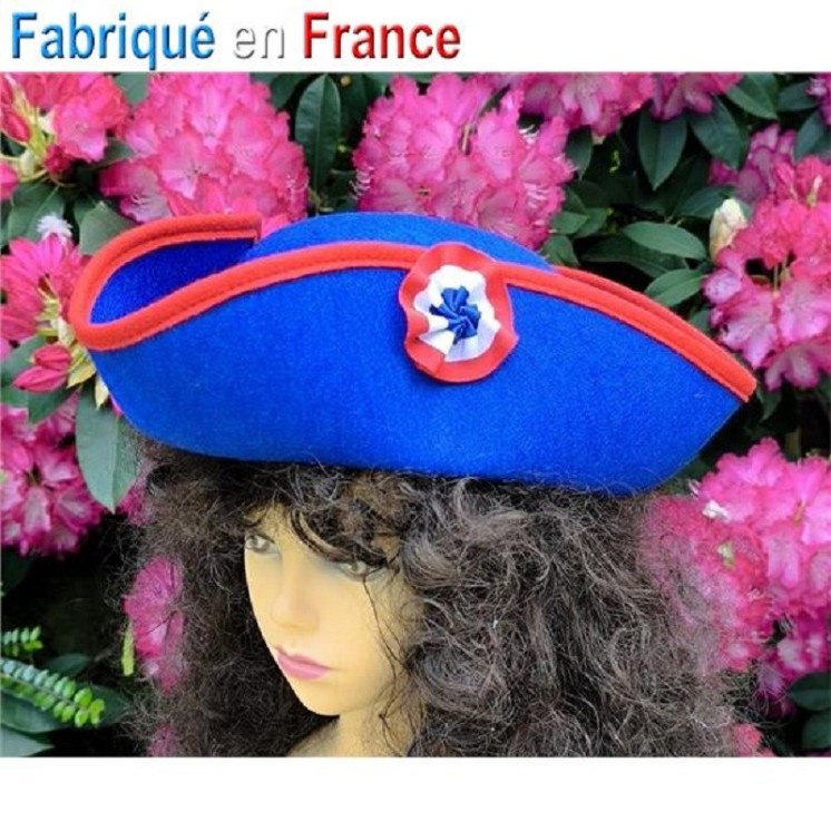 Tricorne révolutionnaire "Sans culotte"  avec cocarde tricolore T57