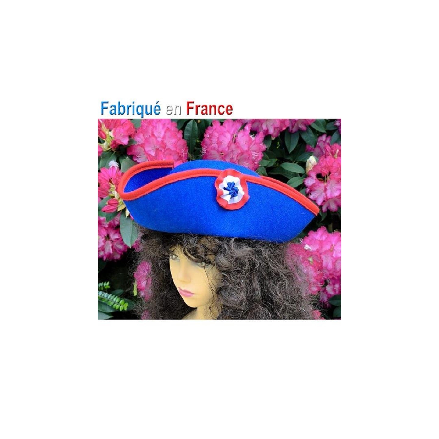 Tricorne révolutionnaire "Sans culotte"  avec cocarde tricolore T57