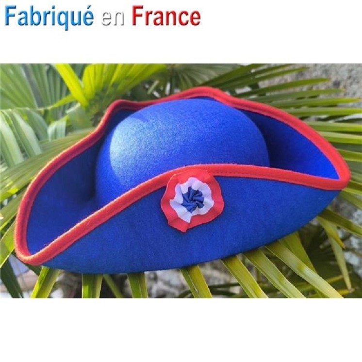Tricorne révolutionnaire "Sans culotte"  avec cocarde tricolore T57