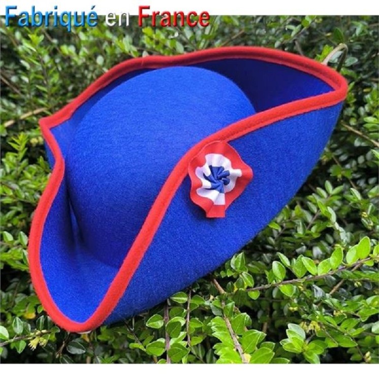 Tricorne révolutionnaire "Sans culotte"  avec cocarde tricolore T57