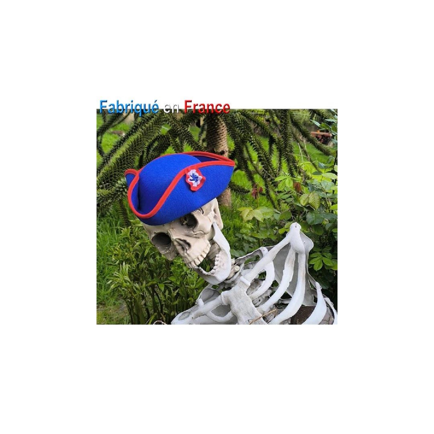 Tricorne révolutionnaire "Sans culotte"  avec cocarde tricolore T57