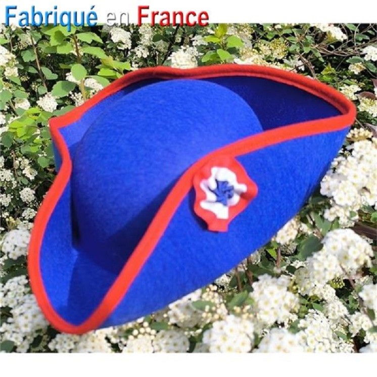 Tricorne révolutionnaire "Sans culotte"  avec cocarde tricolore T57
