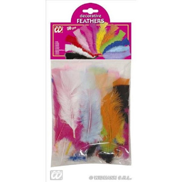 Plumes multicolore 10cms (palette de dinde) (sachet de 50)