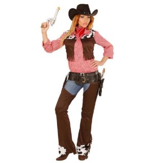 Déguisement de Cow Girl, Country (taille S) Comprend: (gilet, chaps, ceinture)