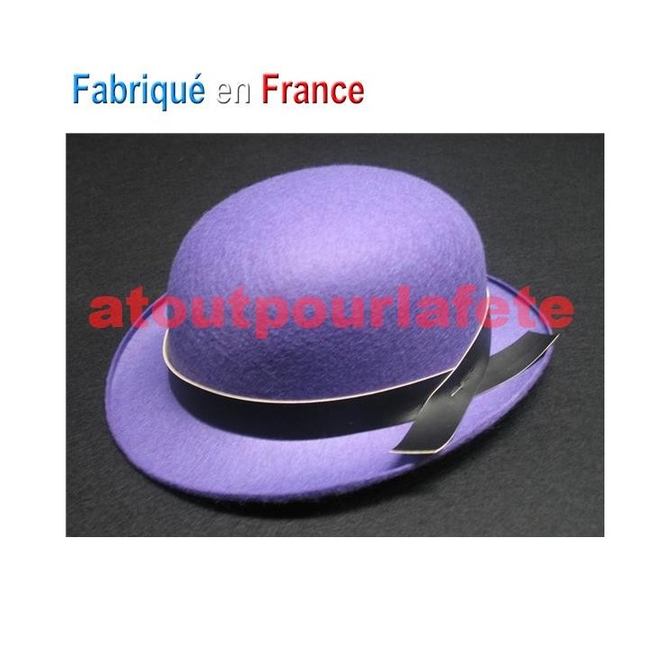 Chapeau Melon couleur enfant avec ruban