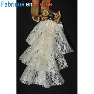 jabot en dentelle avec noeud satin (3 coloris au choix)
