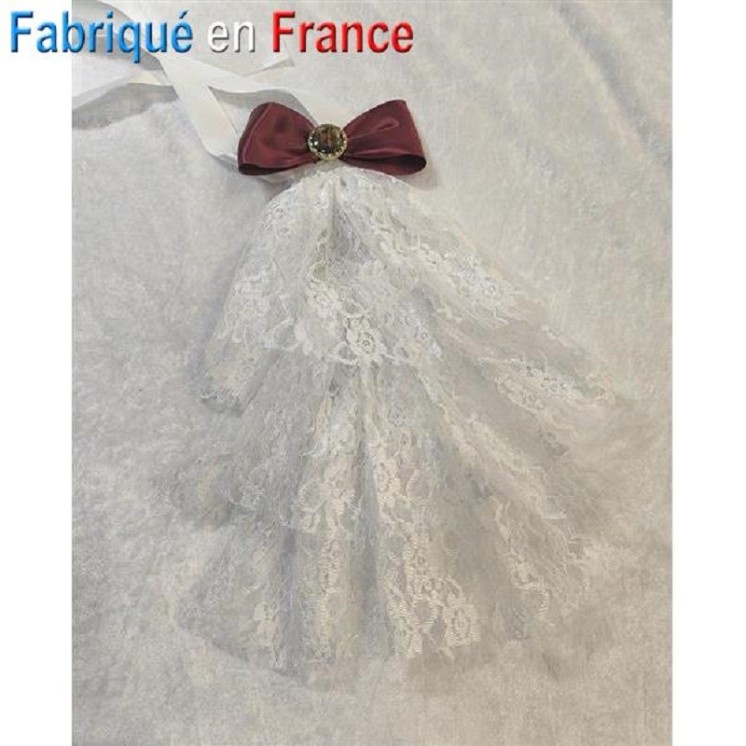 jabot en dentelle avec noeud satin (3 coloris au choix)