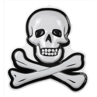 Décoration Murale Tête de Mort Pirate 58X61cms (Pvc)