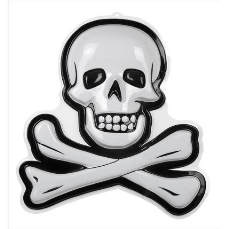 Décoration Murale Tête de Mort Pirate 58X61cms (Pvc)