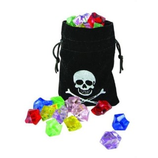 Bourse de pirate avec pierres precieuses (factice)