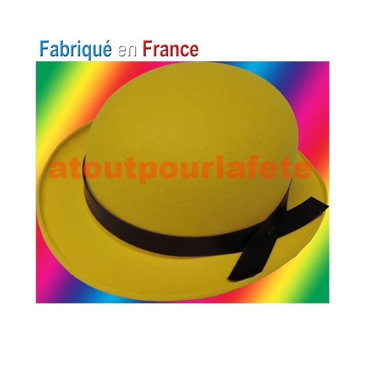 Chapeau Melon couleur enfant avec ruban