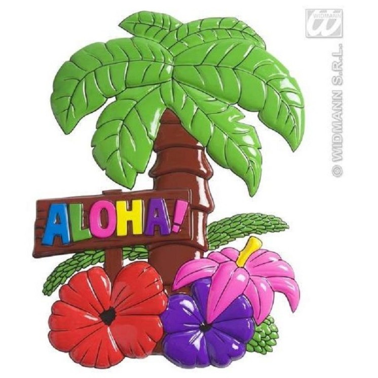 Décoration Panneau "Aloha" 48 X 38cm, Party, Hawai, Iles, Tahiti, exotique, tahitienne,
