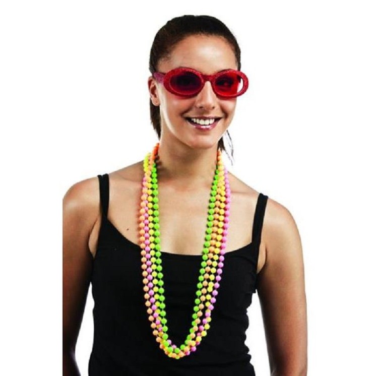 Lot de 4 colliers Disco fluo (coloris panachés)