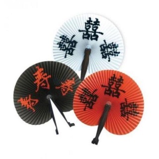 Eventail asiatique, 23cms 1er prix (la pièce)(coloris aléatoire)