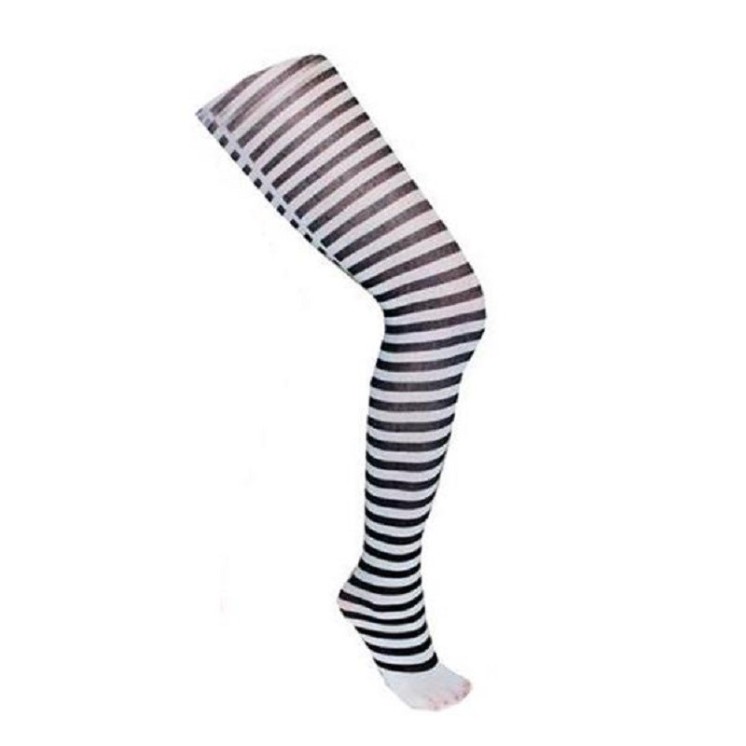 Collant rayé noir et blanc (la paire)