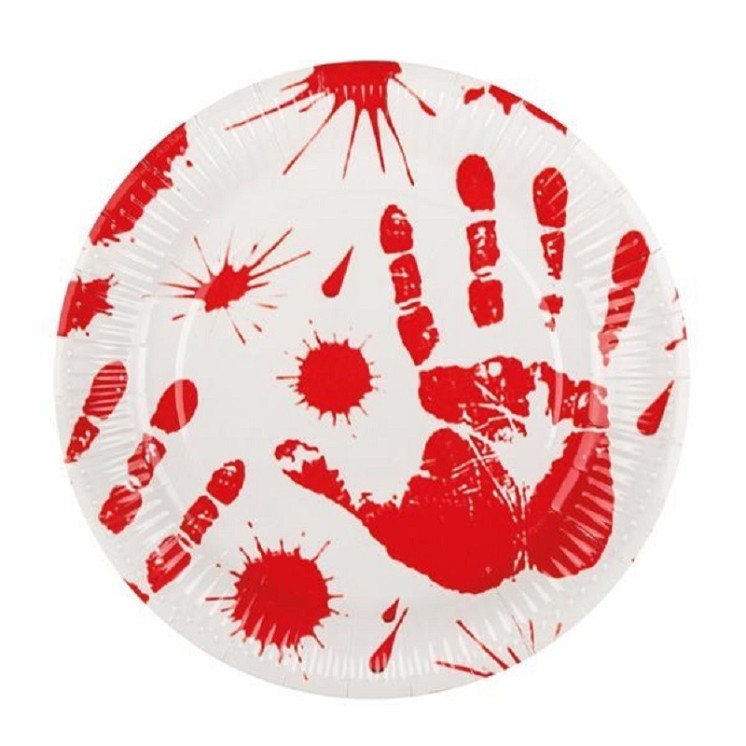 6 assiettes ensanglantées  Halloween "Bloody" (23cm)