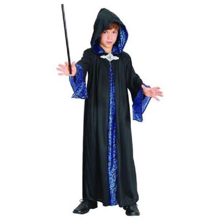 Déguisement de Magicien bleu Noir enfant (S-M)
